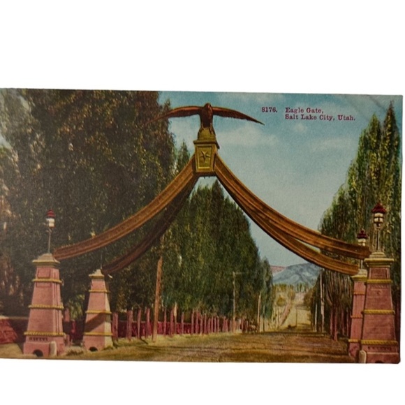 Vtg 1910s Postcard Eagle Gate, Salt Lake City, Utah Divided Back Unposted BYU - Picture 1 of 3